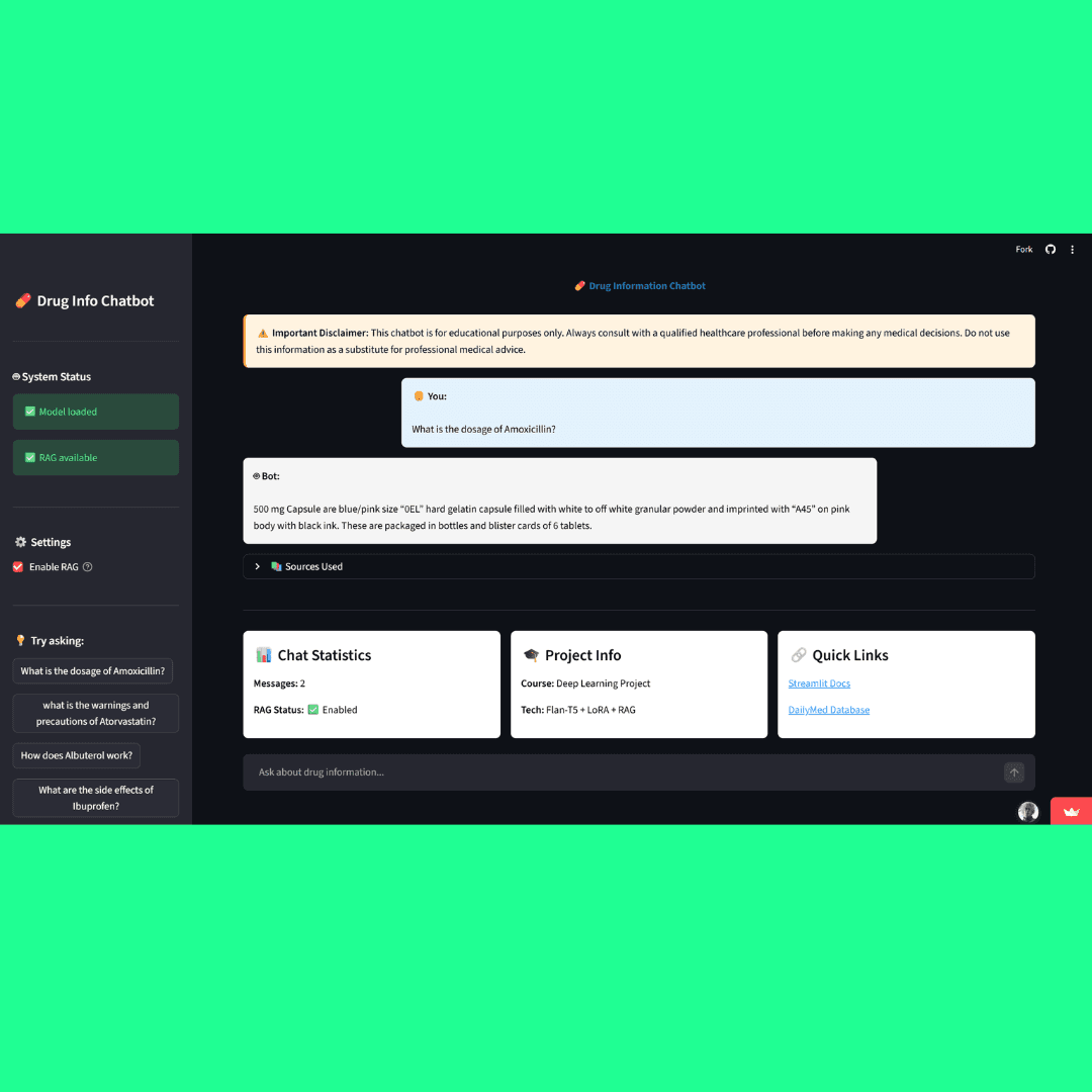 Drugs Chatbot (Finetuning + RAG)